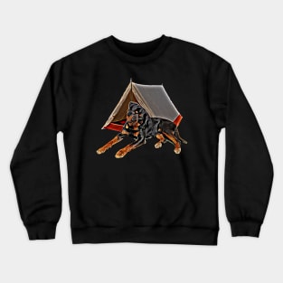 Dog camping.camping with dogs. Rottweiler Crewneck Sweatshirt